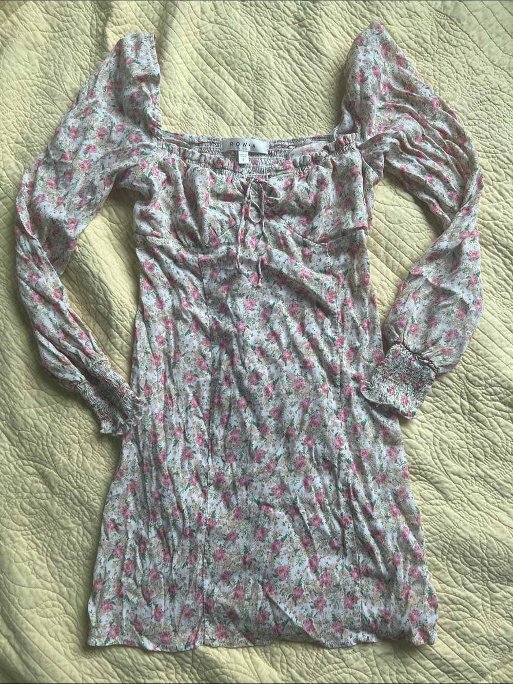 Nordstrom ROW A Floral Puff Sleeve Mini Dress